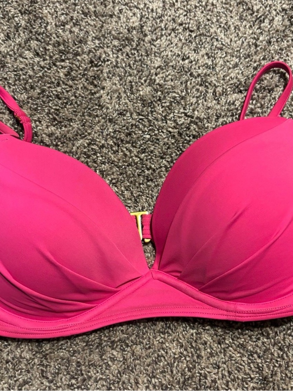 34D Hot Pink Push-Up Bikini Top